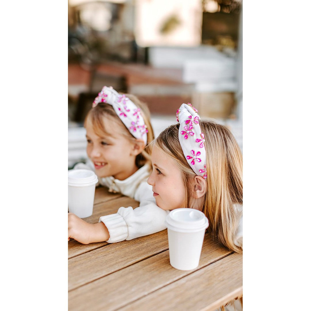 Tie Dye Flower Gem Knot Headband