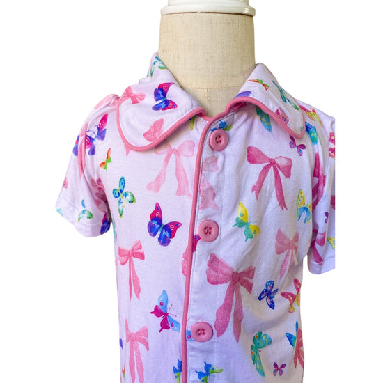 Bow and Butterfly Print Bamboo Feather PJs