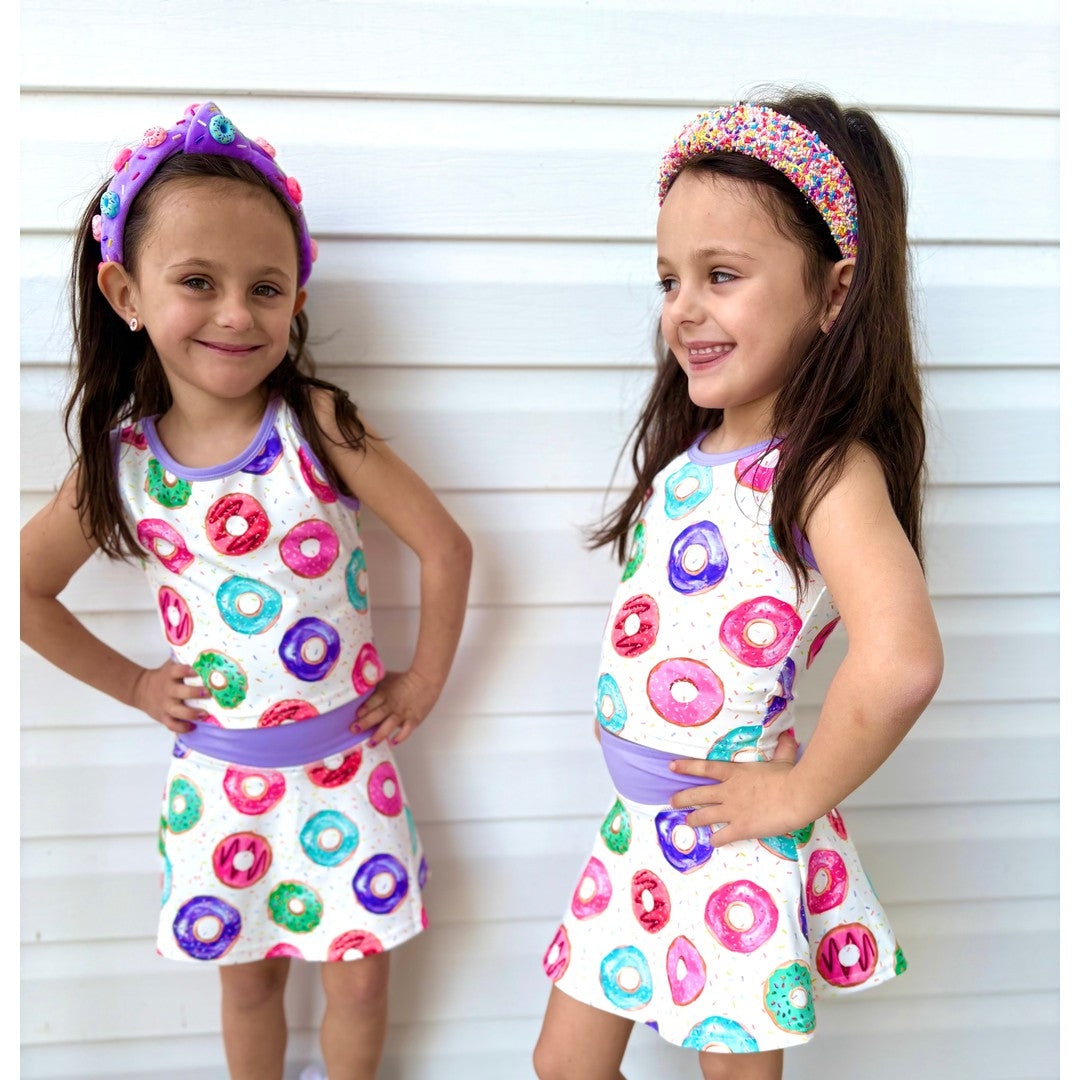 Donut Two-Piece Athletic Tank and Skort Set (PREORDER)