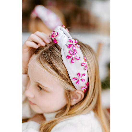 Tie Dye Flower Gem Knot Headband