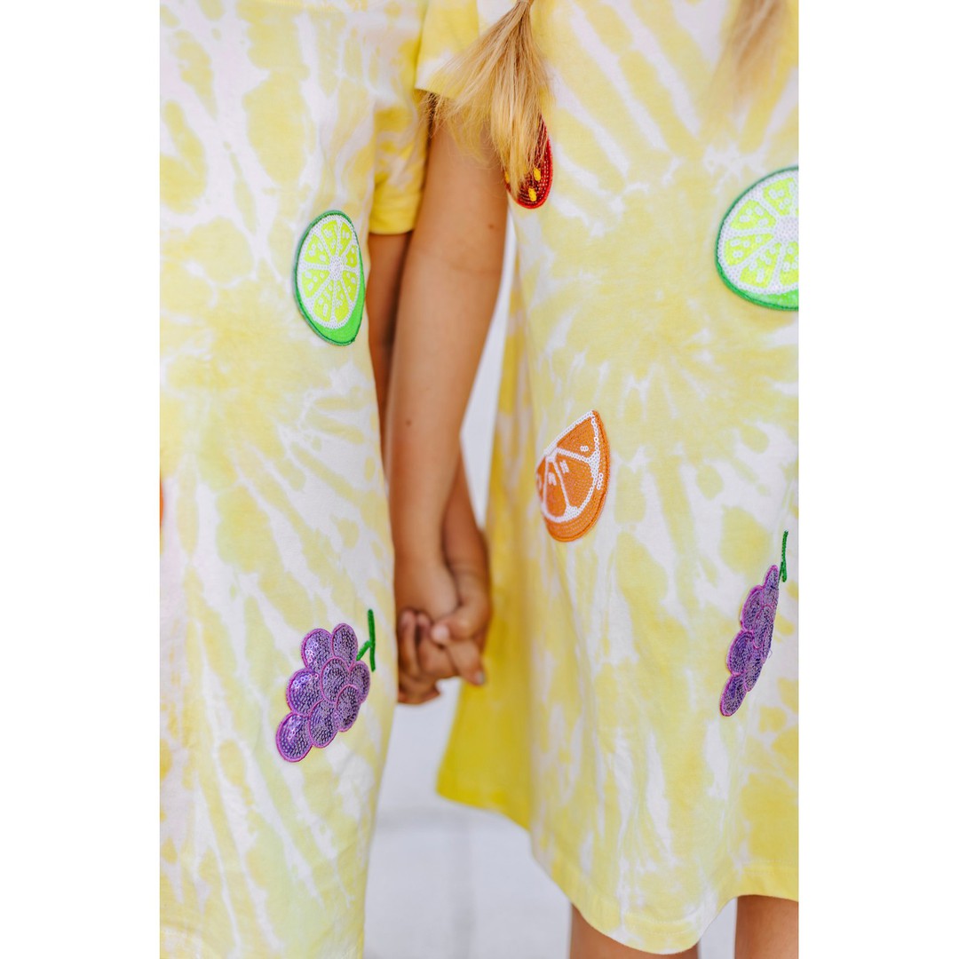 Tie Dye Patched Fruit Dress