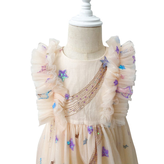 Cream Tulle Star Dress