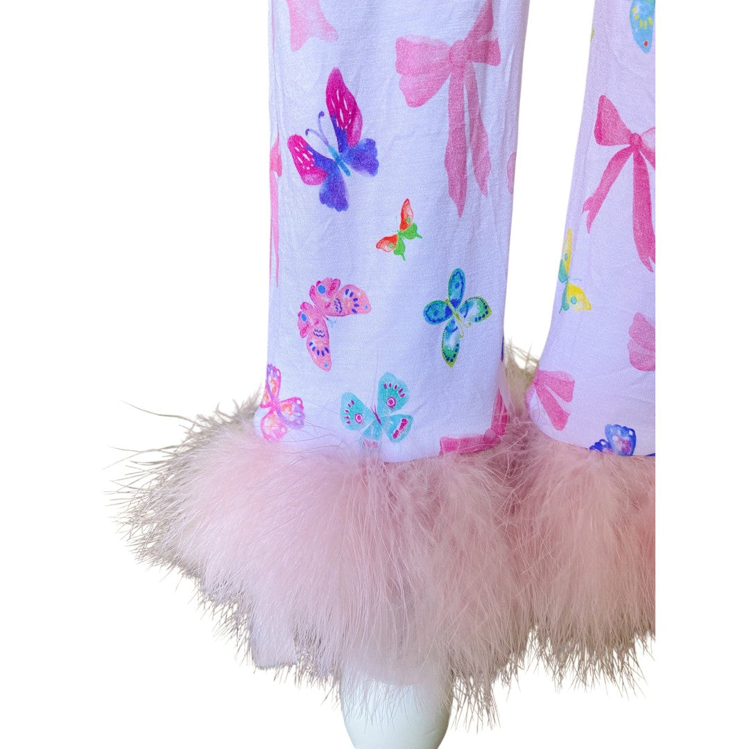 Bow and Butterfly Print Bamboo Feather PJs