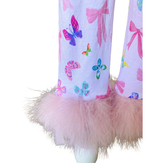 Bow and Butterfly Print Bamboo Feather PJs