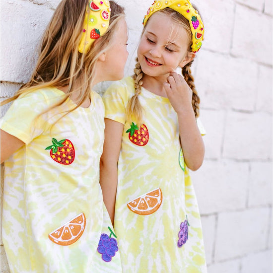 Tie Dye Patched Fruit Dress