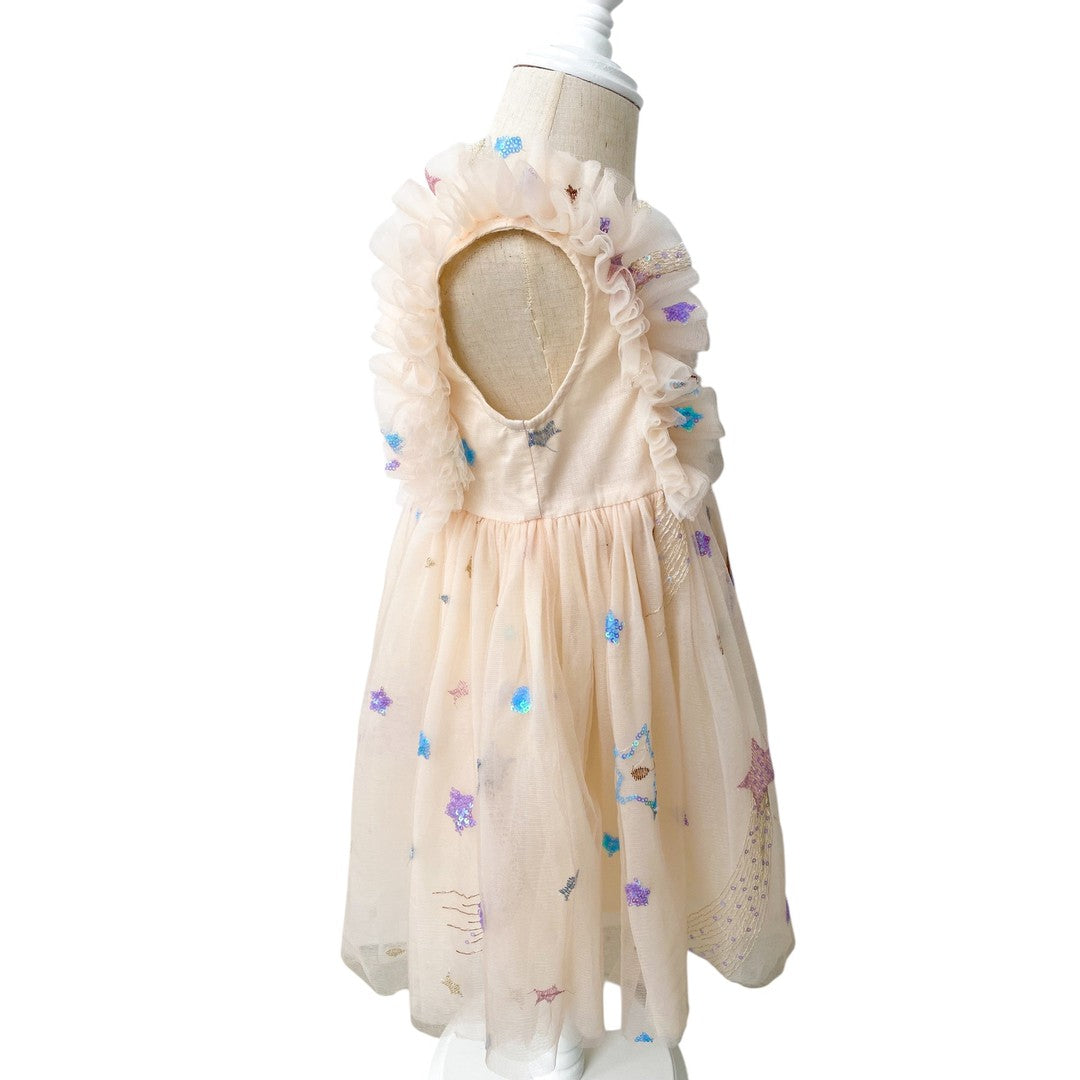 Cream Tulle Star Dress