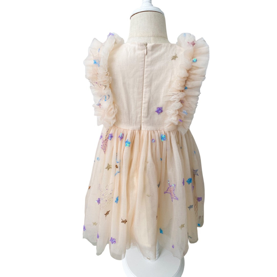 Cream Tulle Star Dress