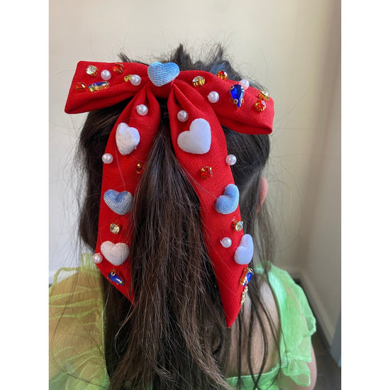 Fourth of July Heart Charm Bow