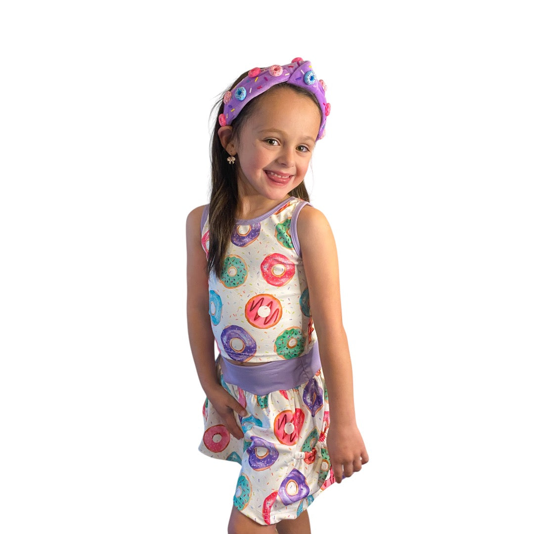 Donut Two-Piece Athletic Tank and Skort Set