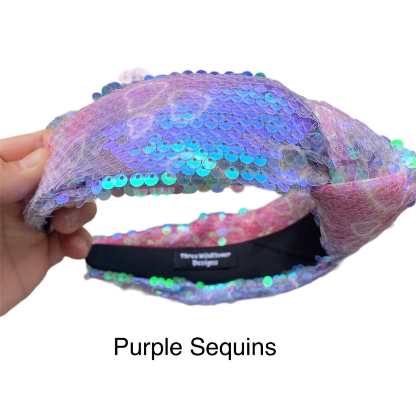 Purple Sequins Knot Headband