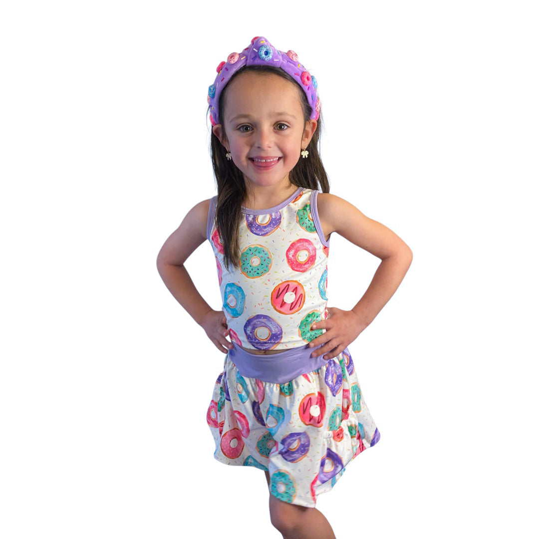 Donut Two-Piece Athletic Tank and Skort Set