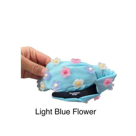 Light Blue Flower Knot Headband